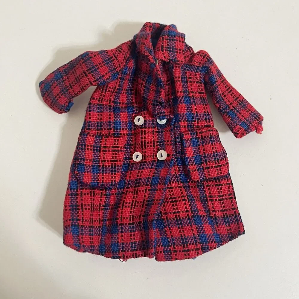 Vintage Remco Libby Littlechap Doll Clothes Red Plaid Coat and Skirt Japan